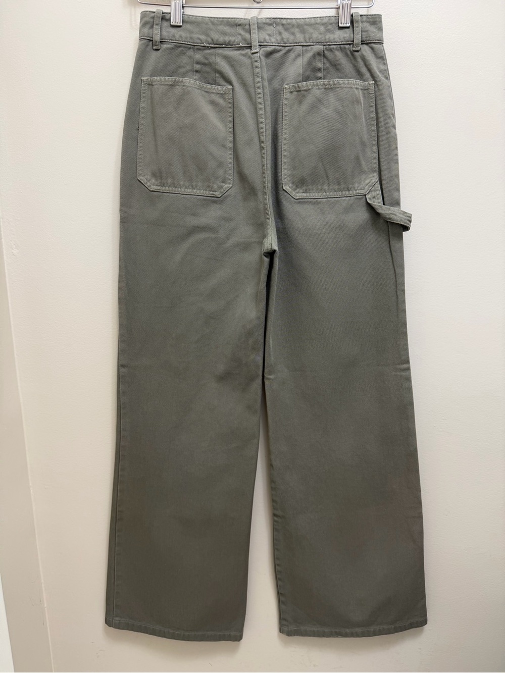 Nili Lotan Quentin Pant High Rise Wide Leg Carpenter Cargo Admiral Green Size 4 - Picture 4 of 8